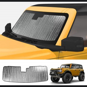 Ford Bronco Windshield Sunshade - Blackout Sunshades - Roll Up Design